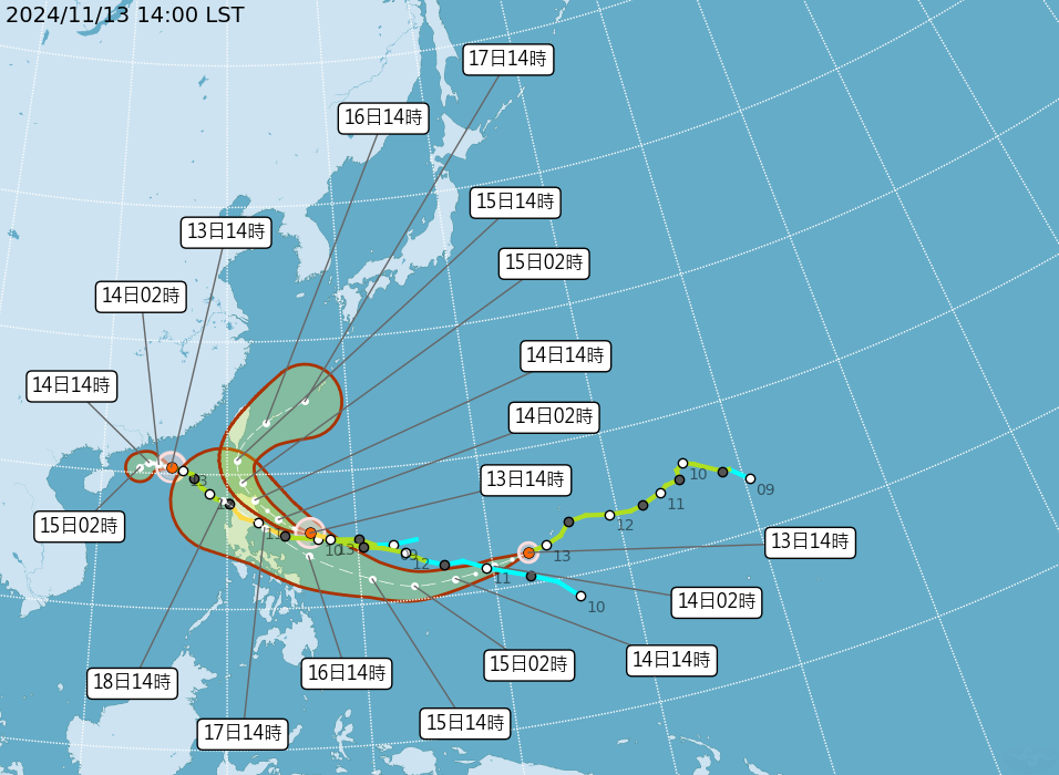 天兔颱風動態預報